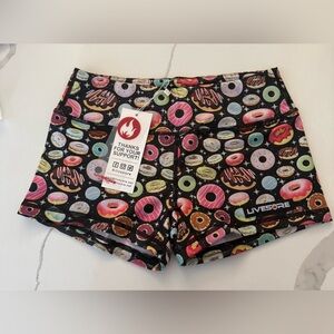 Livesore Women’s Shorts Donut CrossFit Run Bike Yoga Multicolor Size Medium